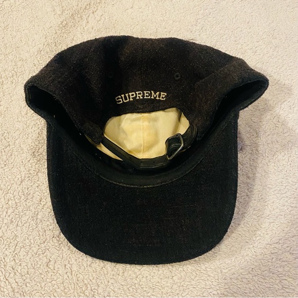 Loro Piana x Supreme Wool S Panel Black Strapback Hat - Picture 2 of 3